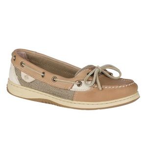 Sperry Angelfish Boat Shoe in Linen Oat size 7W